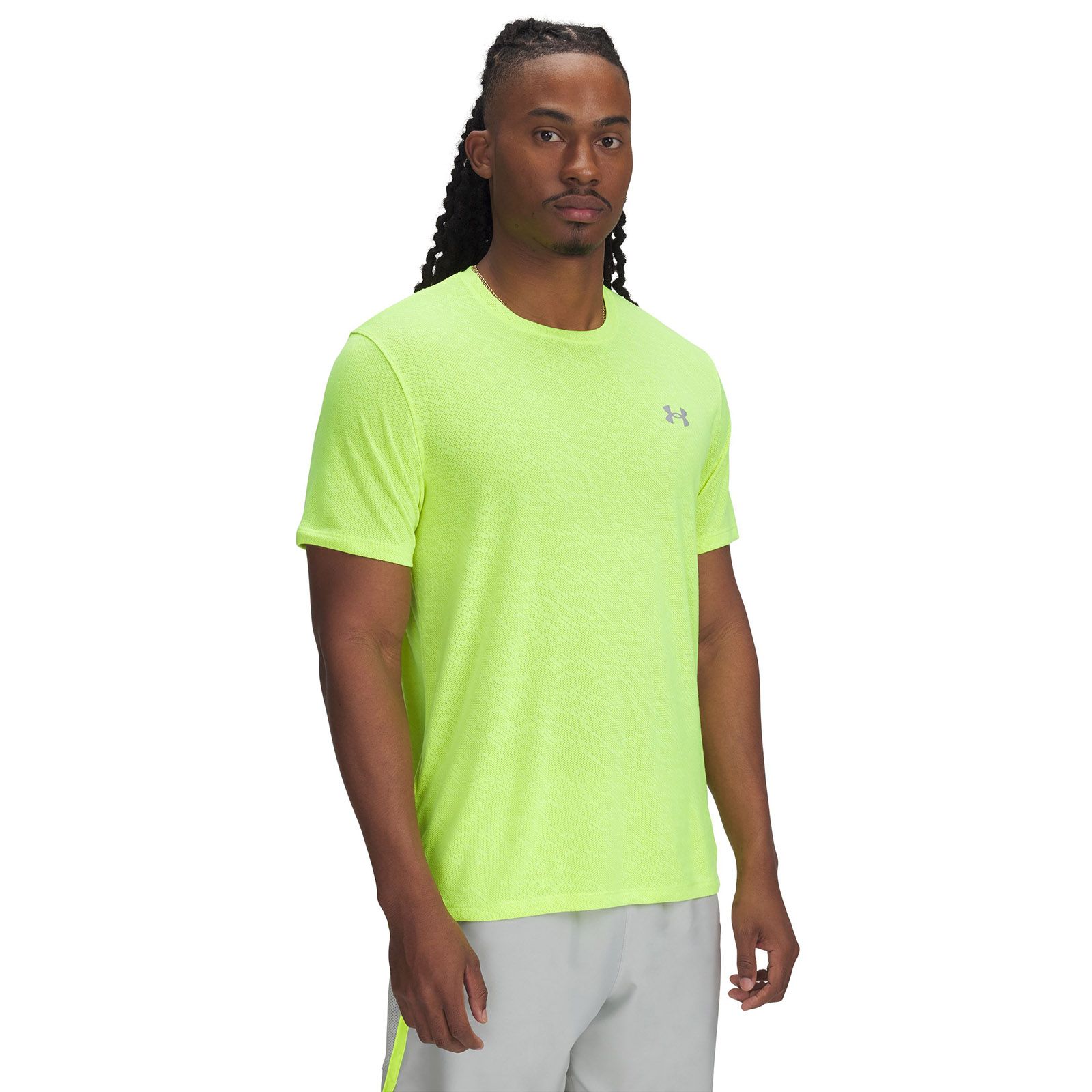 Polera manga corta Under Armour launch camo amarillo para hombre
