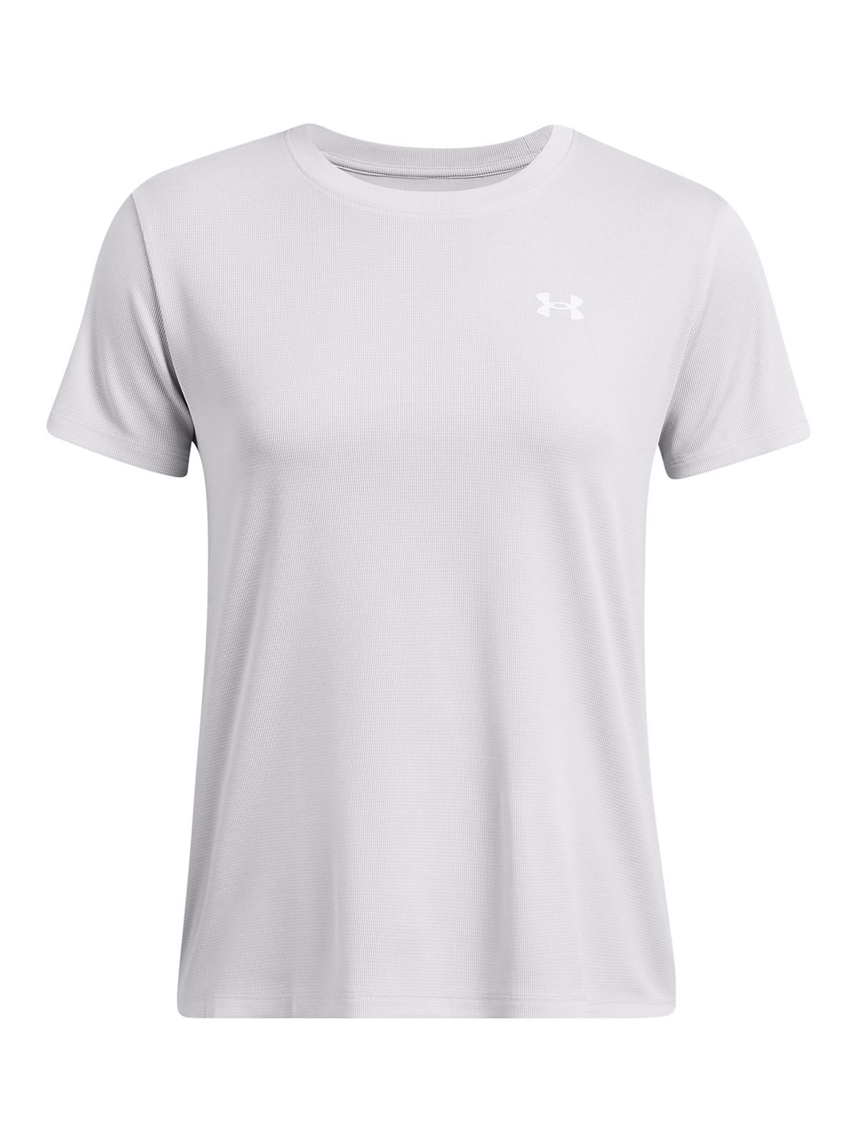 Polera manga corta UA tech gris para mujer