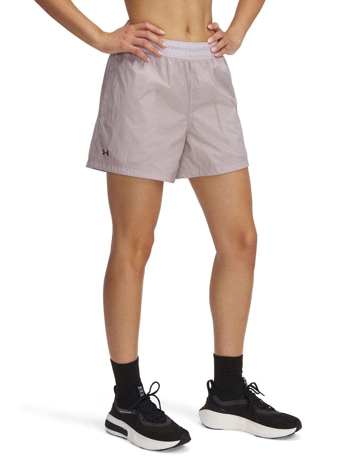 Shorts UA Rival Woven gris para mujer