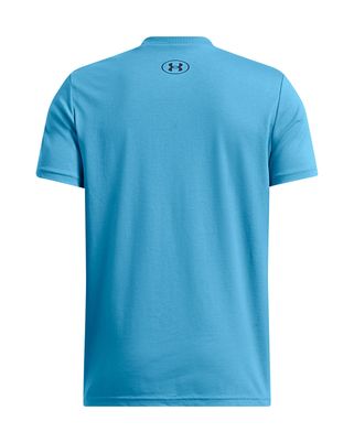 Polera manga corta Under Armour varsity azul para niño