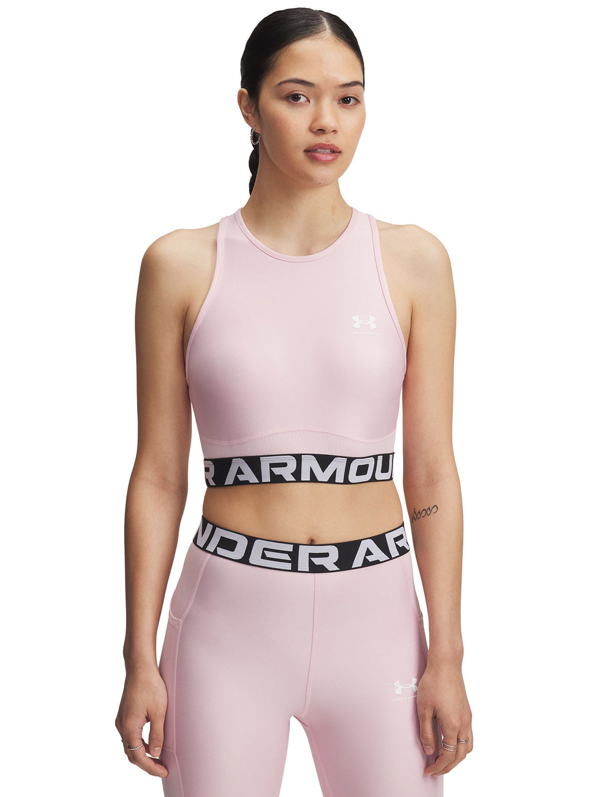 Primera capa sin mangas Heatgear rosado para mujer