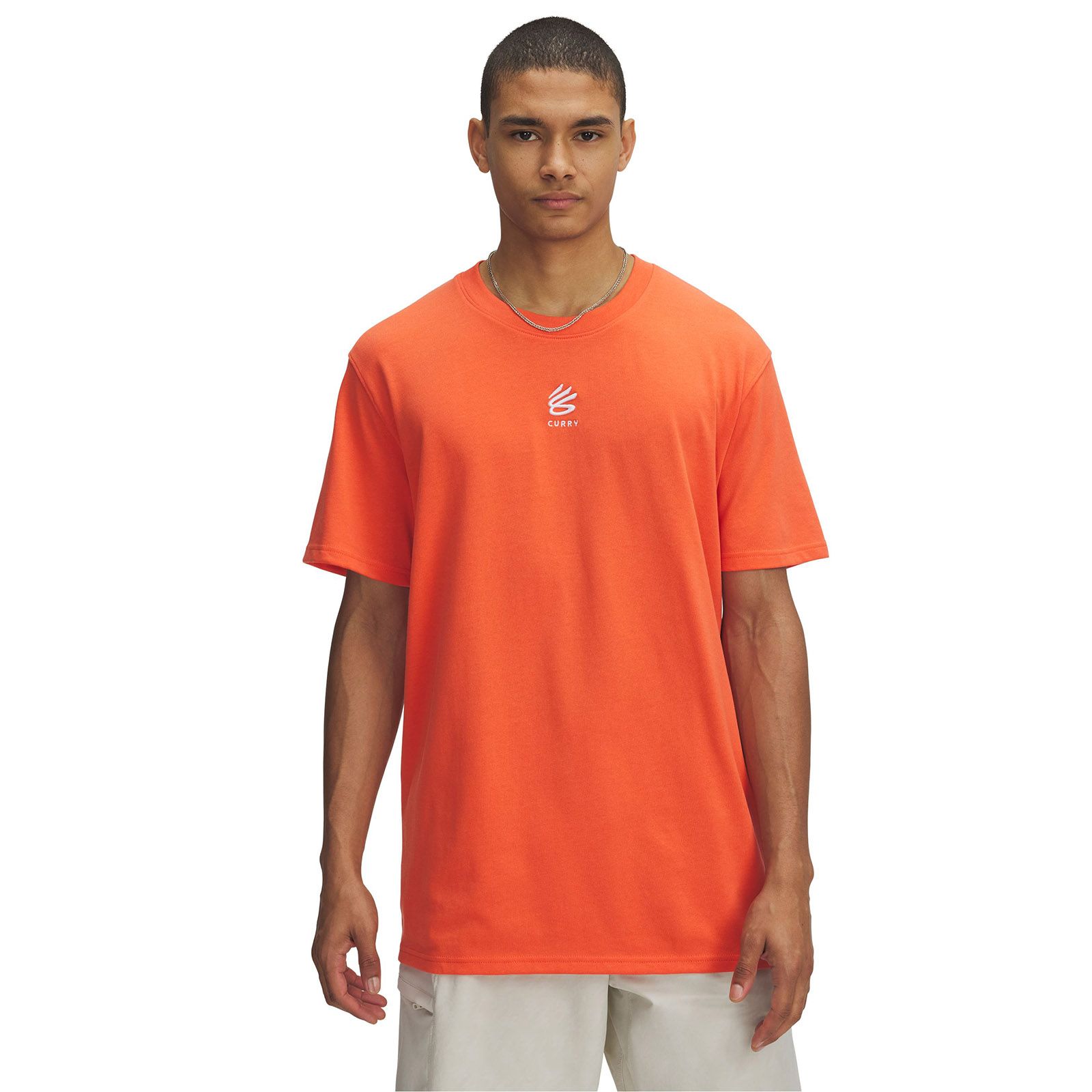 Polera manga corta Curry Heavyweight naranjo para hombre Under Armour