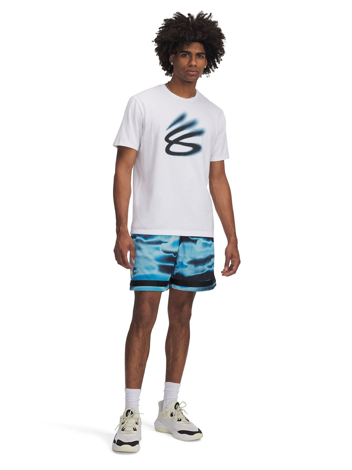 Shorts Curry statement azul marino para hombre