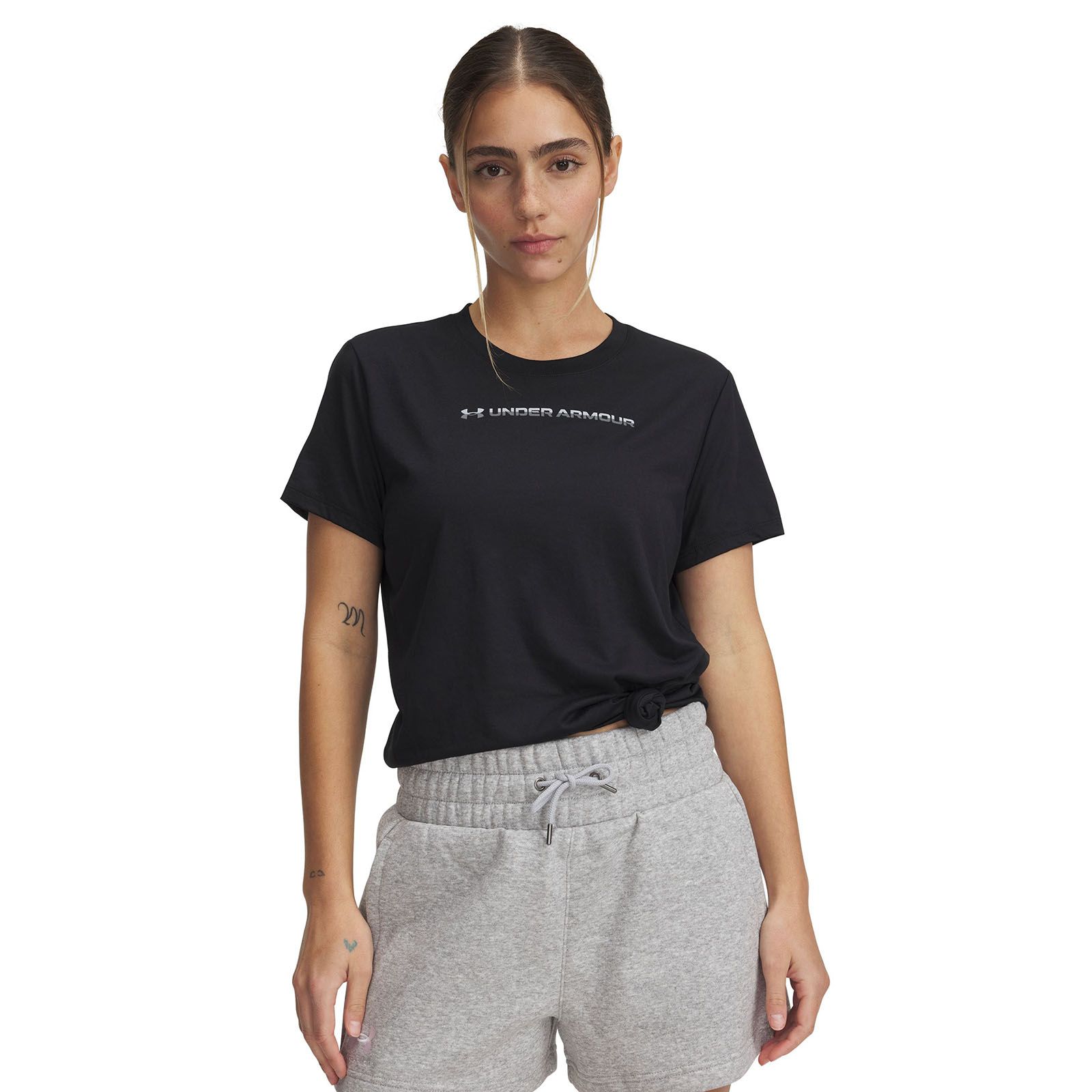 Polera manga corta Under Armour tech pth gráfica negro para mujer