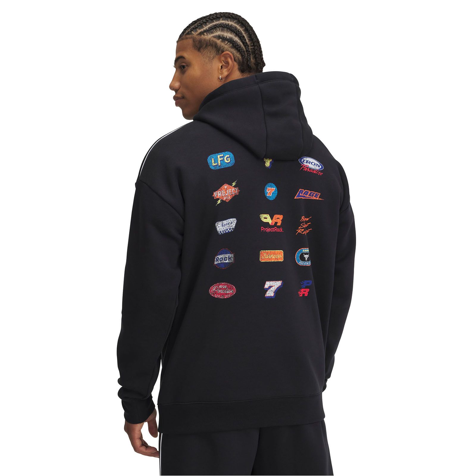 Polerón Project Rock Icon fleece negro para hombre Under Armour
