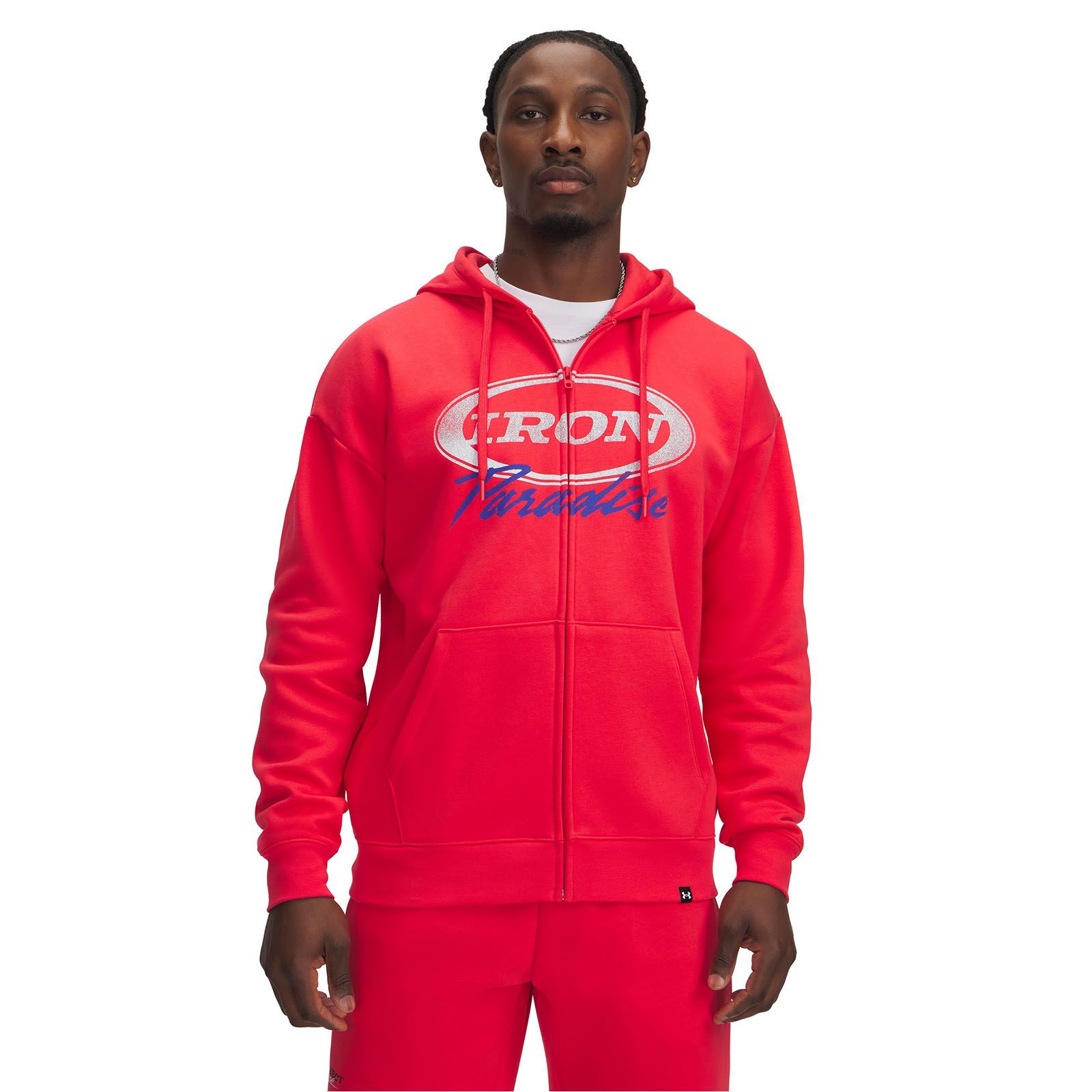 Polerón Project Rock Icon fleece con cierre rojo para hombre Under Armour