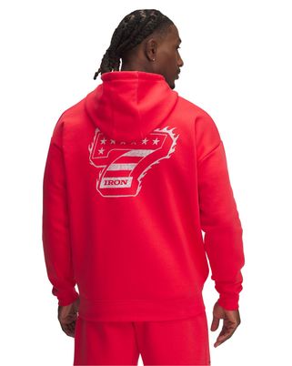 Polerón Project Rock Icon fleece con cierre rojo para hombre Under Armour