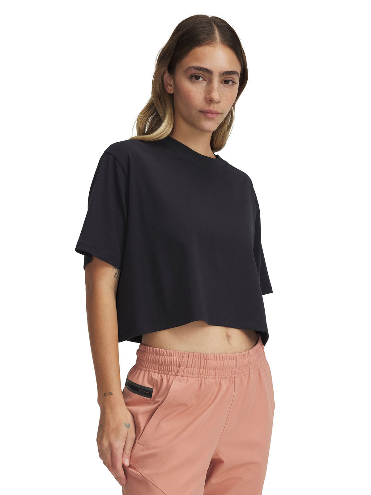 Polera manga corta UA Rival negro para mujer