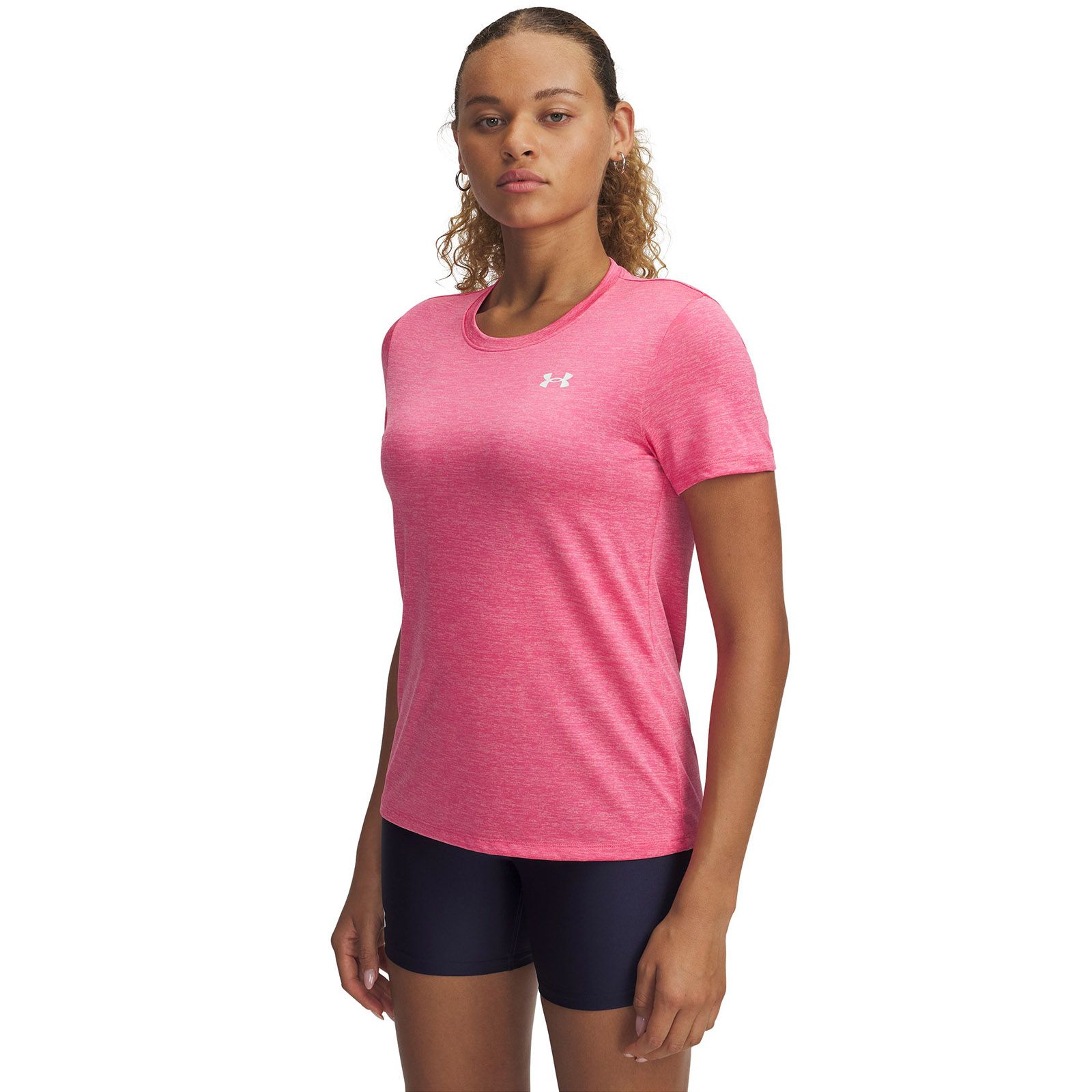 Polera manga corta Under Armour tech twist rosado para mujer