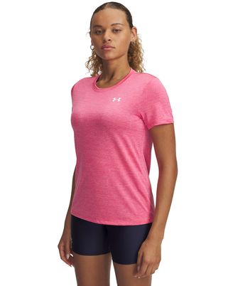 Polera manga corta Under Armour tech twist rosado para mujer