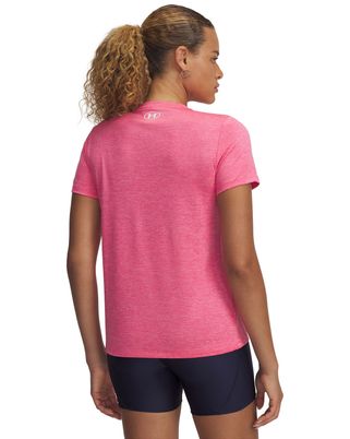 Polera manga corta Under Armour tech twist rosado para mujer