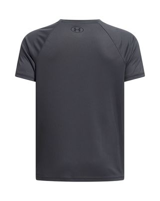 Polera manga corta Under Armour tech hybrid gris para niños