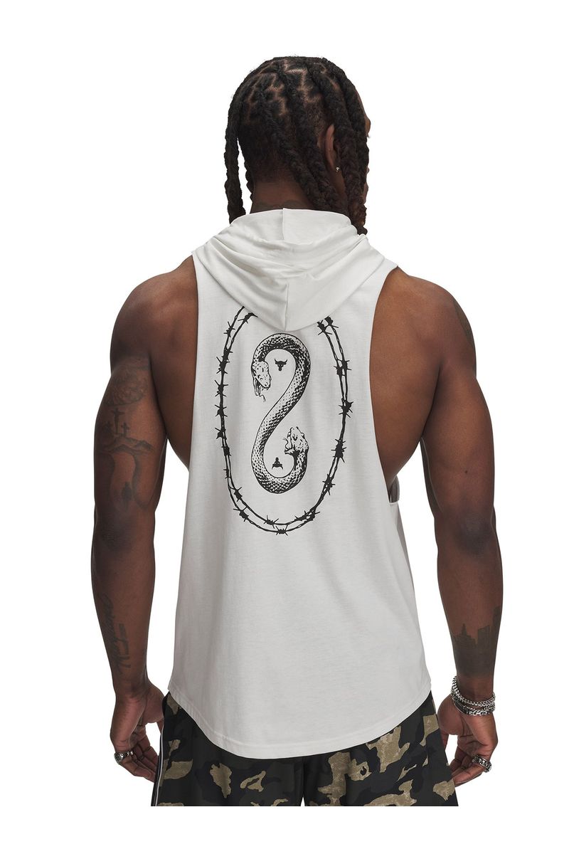 Polera-sin-mangas-Project-Rock-snake-blanco-para-hombre