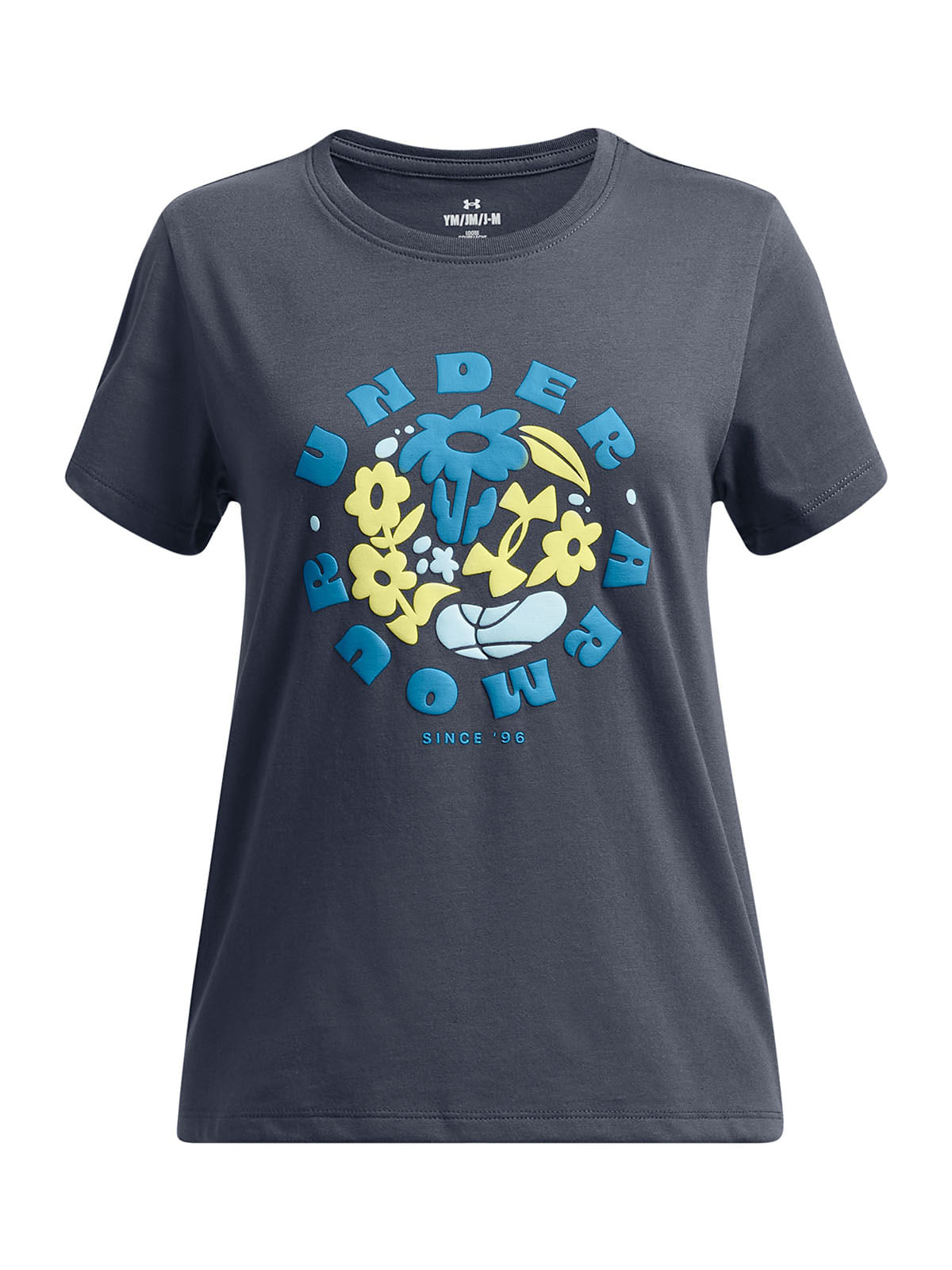 Polera manga corta UA energy puff gris para niña