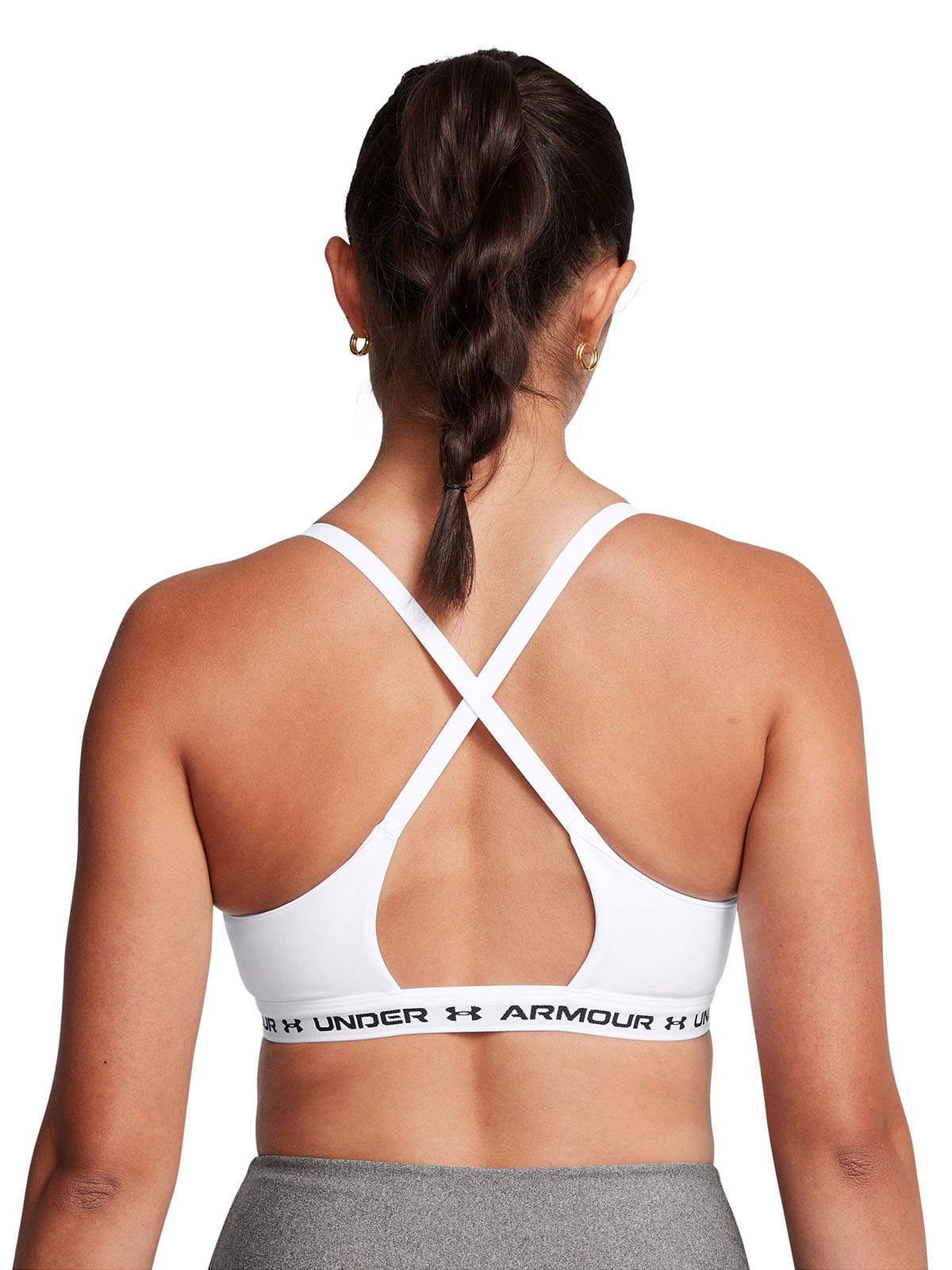 Sostén deportivo UA crossback low blanco para mujer