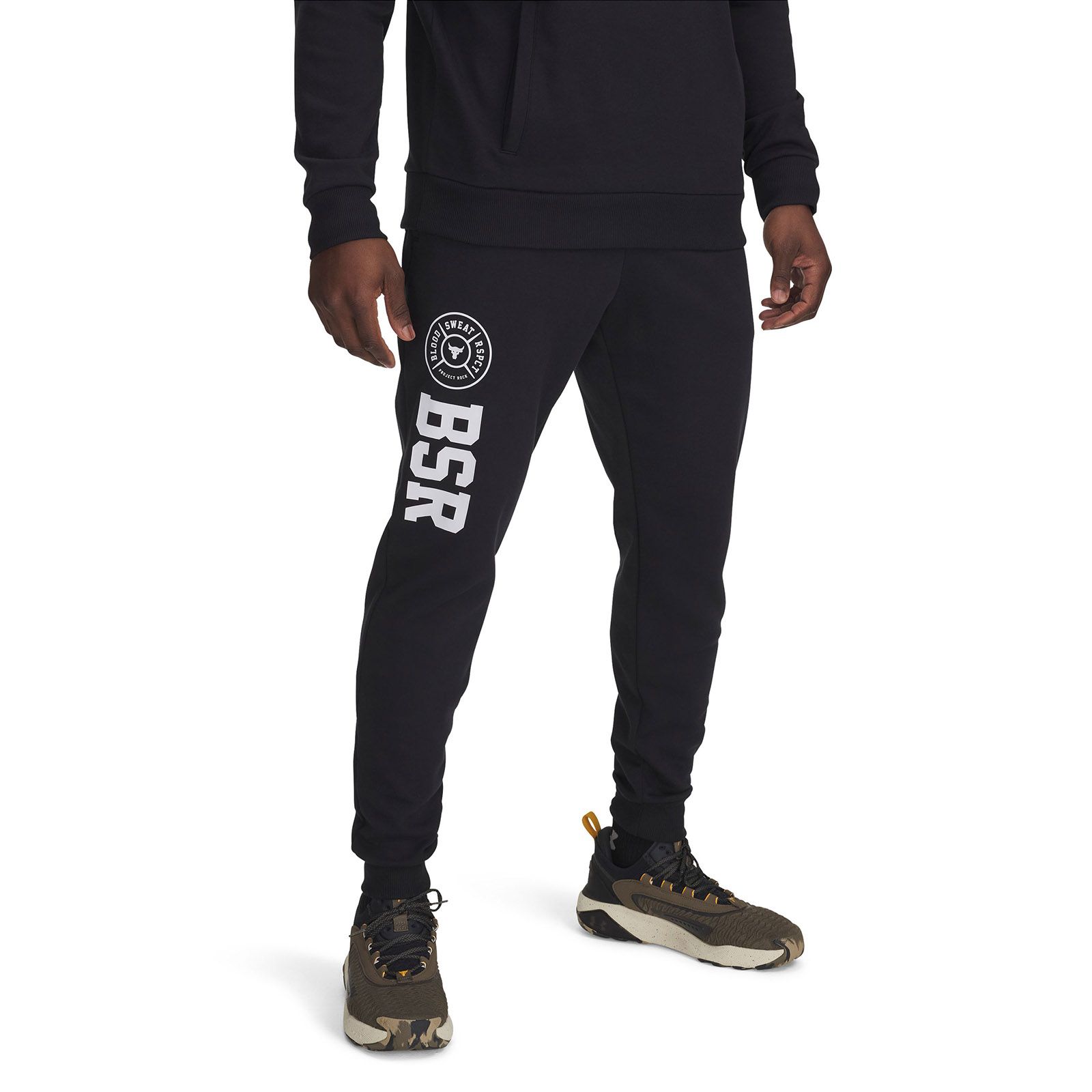 Jogger Project Rock Rival fleece negro para hombre Under Armour