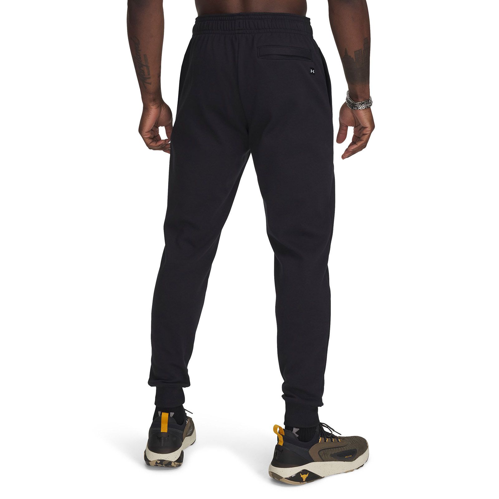 Jogger Project Rock Rival fleece negro para hombre Under Armour