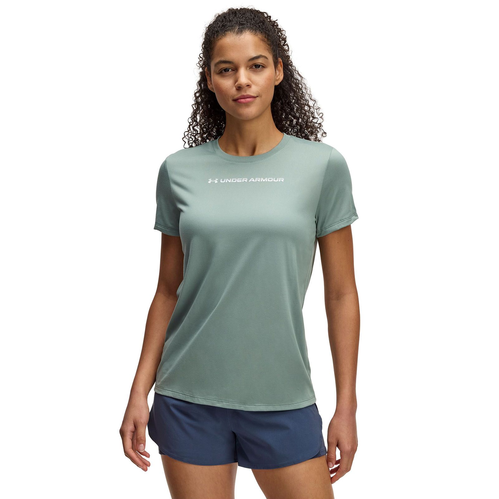Polera manga corta Under Armour tech pth verde para mujer