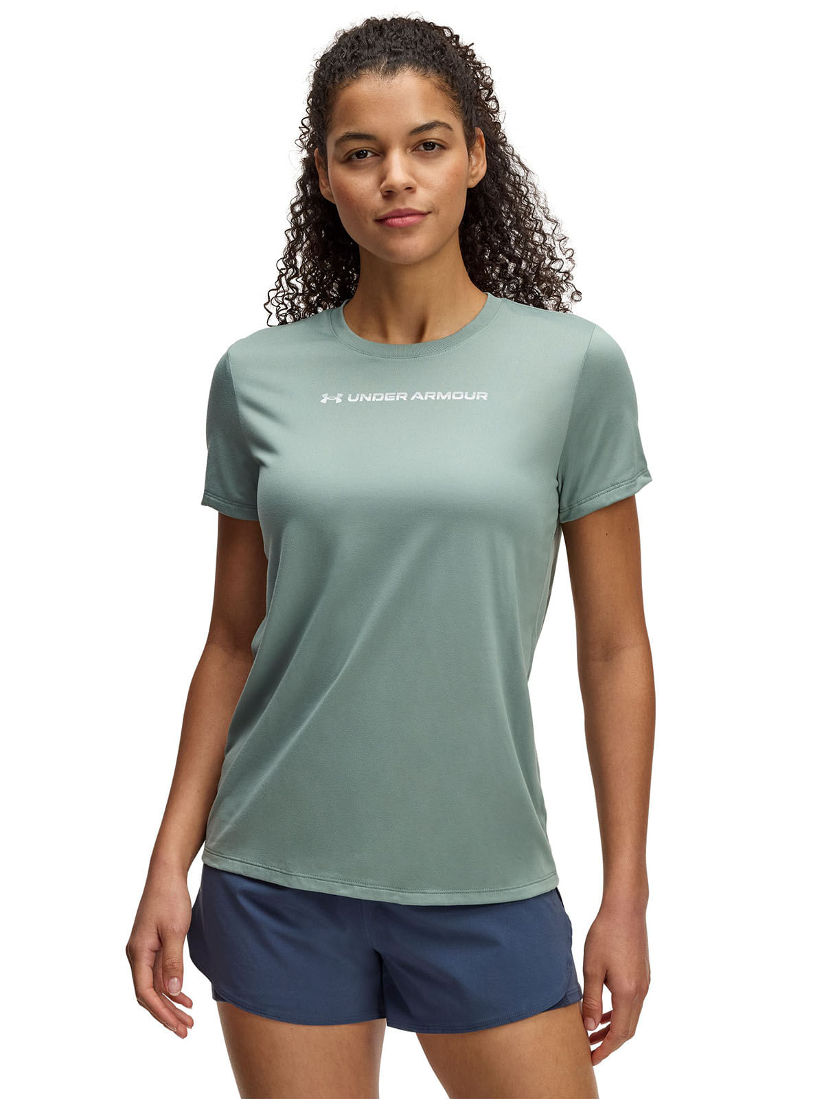 Polera manga corta UA tech pth verde para mujer