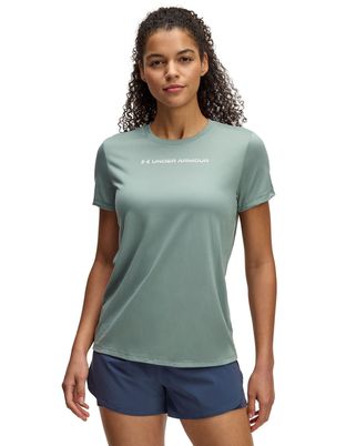 Polera manga corta Under Armour tech pth verde para mujer