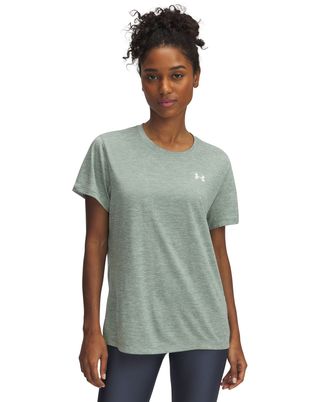 Polera manga corta Under Armour tech twist verde para mujer