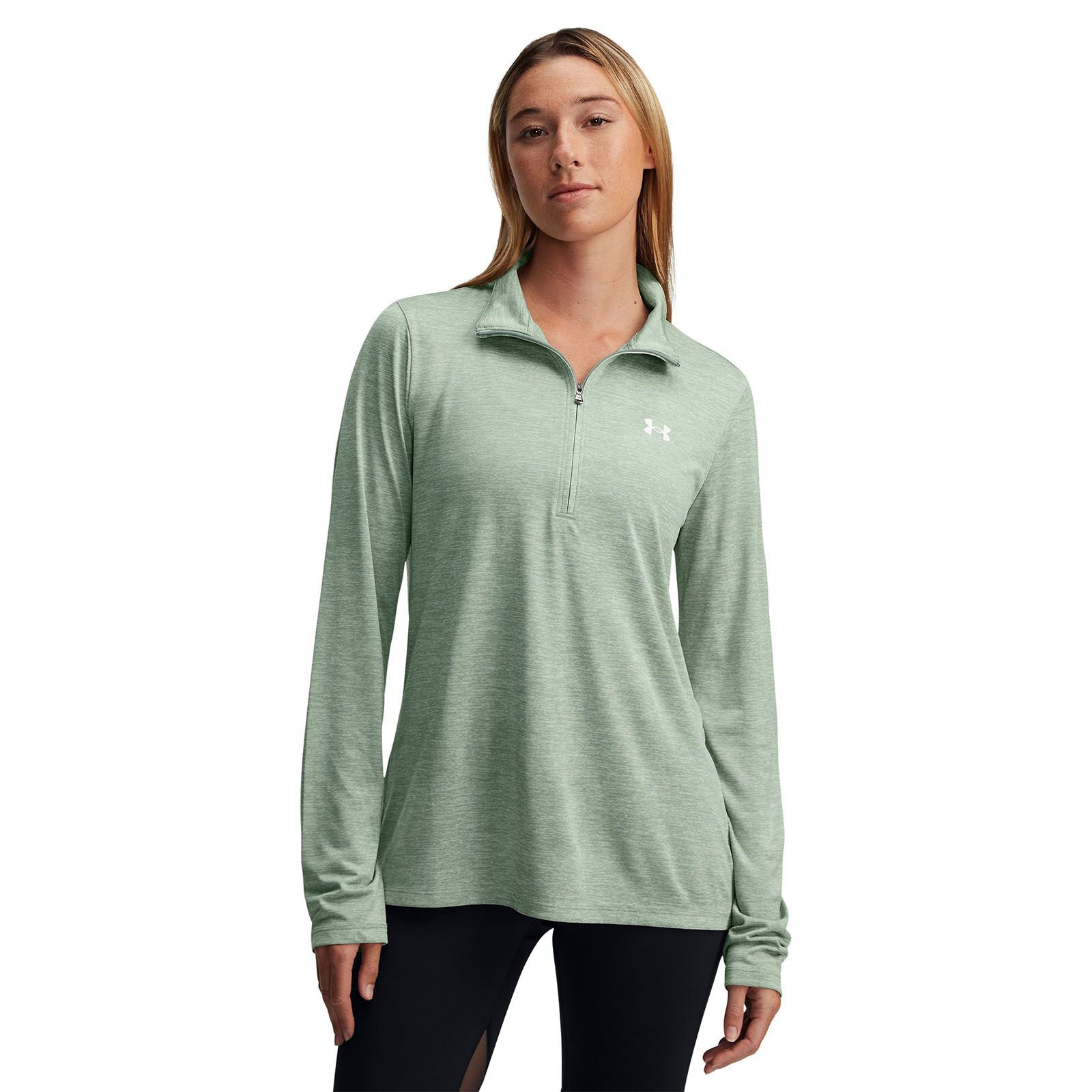 Polerón mujer Under Armour tech twist ½ cierre verde