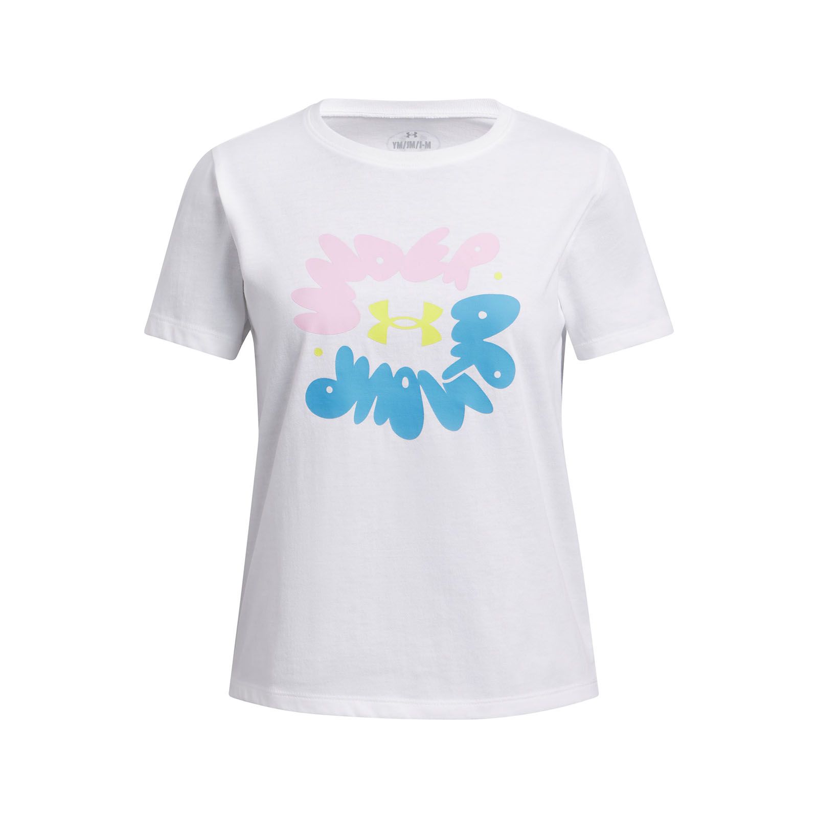 Polera manga corta Under Armour bubble blanco para niña