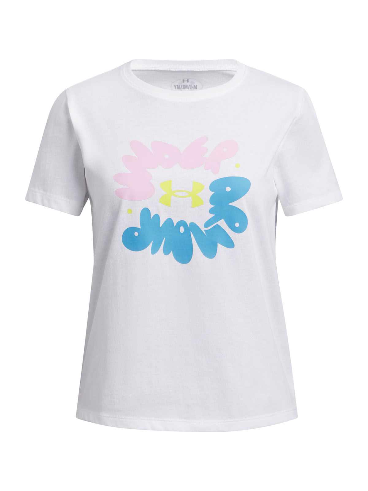Polera manga corta UA bubble blanco para niña