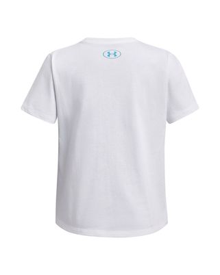 Polera manga corta Under Armour bubble blanco para niña