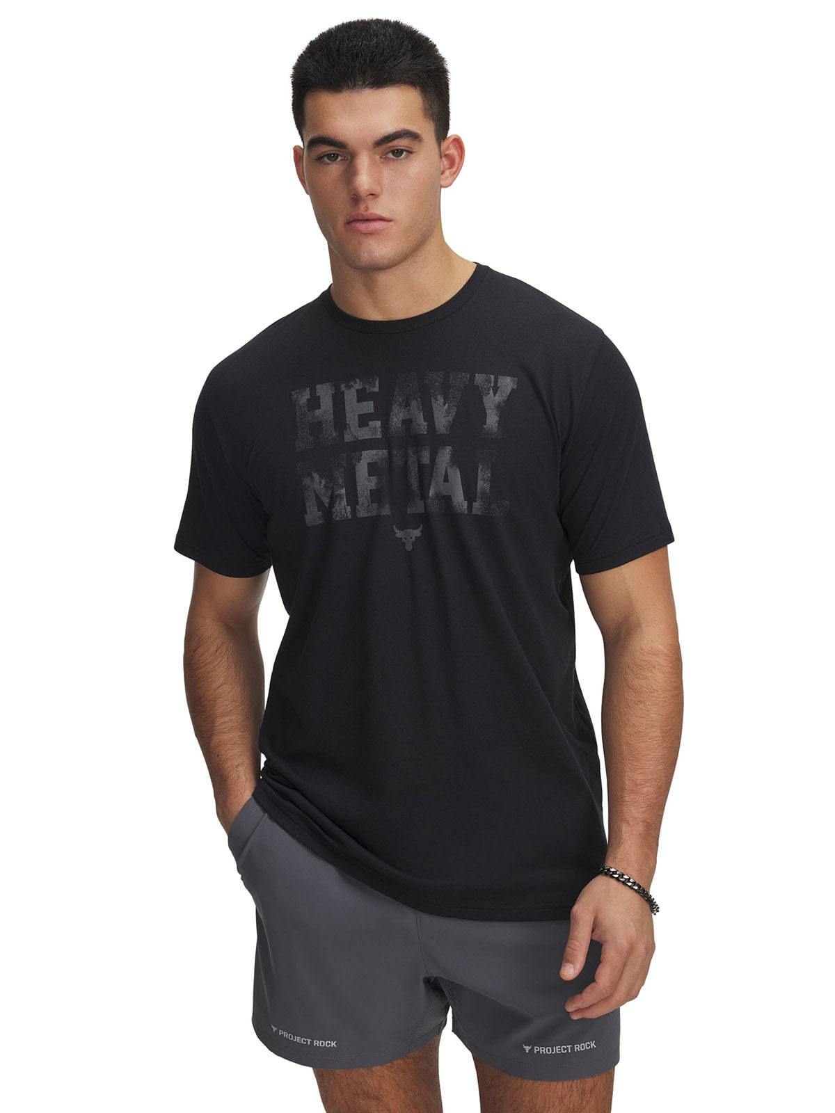 Polera manga corta Project Rock negro para hombre
