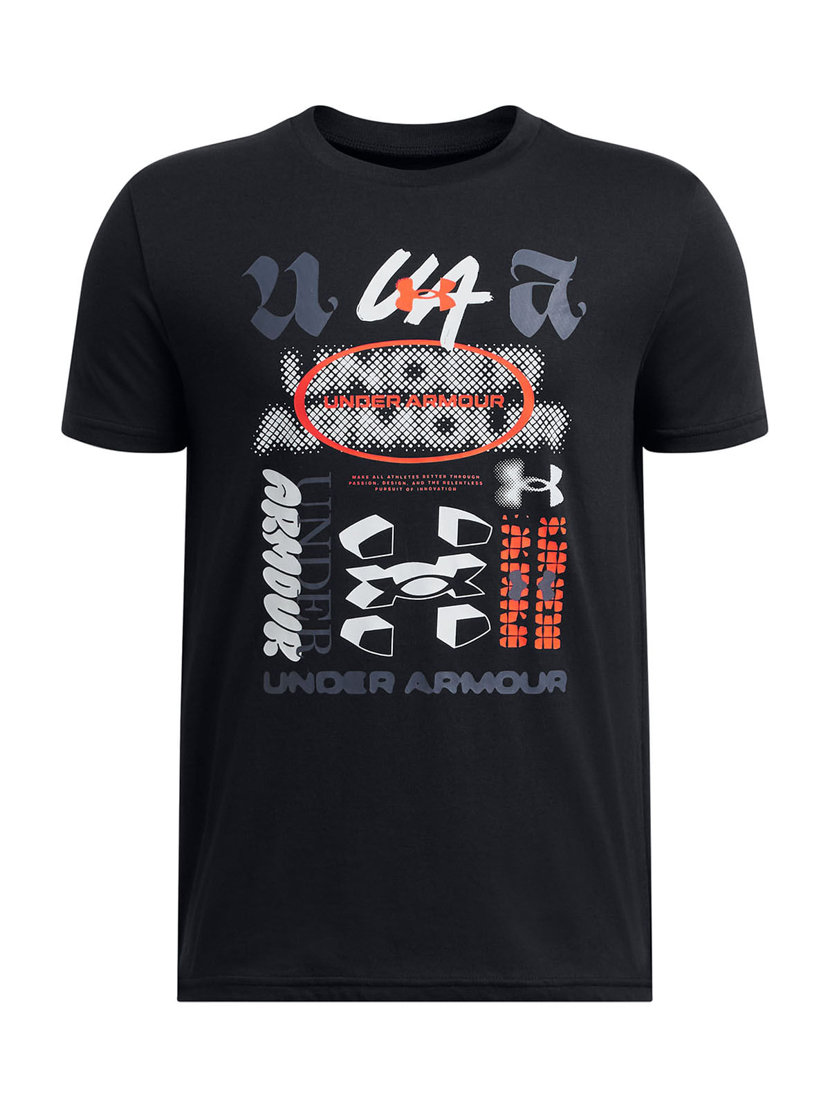 Polera manga corta UA negro para niños