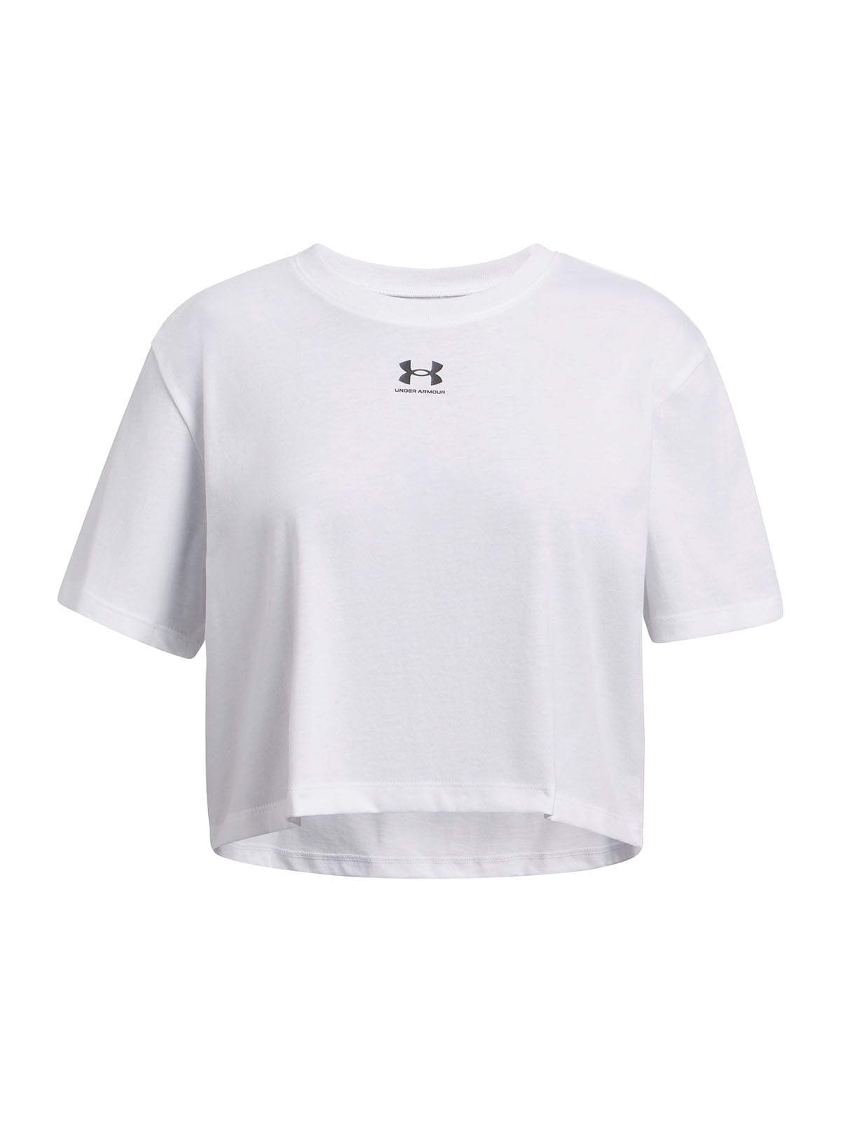 Polera manga corta UA Rival blanco para niña
