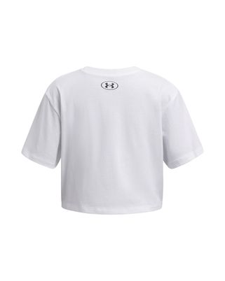 Polera manga corta Under Armour Rival blanco para niña