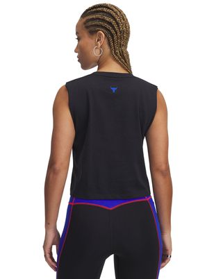Polera sin mangas Project Rock negro para mujer Under Armour
