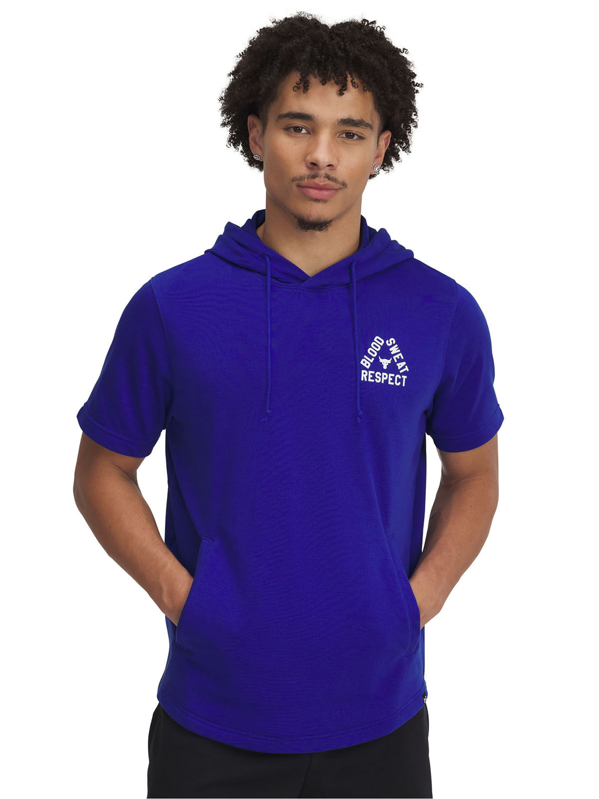 Polerón Project Rock terry manga corta azul para hombre