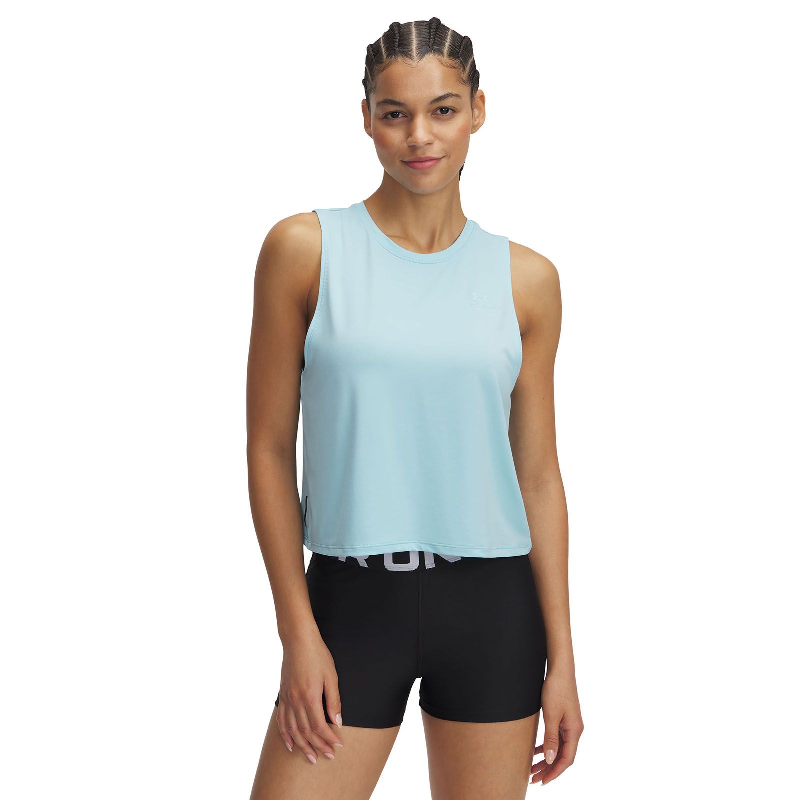 Polera sin mangas Under Armour vanish energy crop azul para mujer