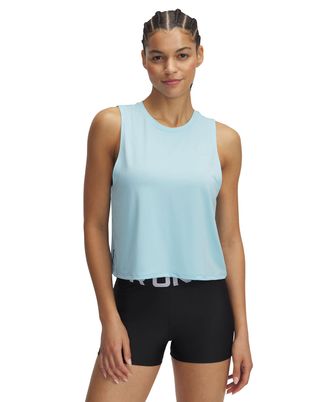 Polera sin mangas Under Armour vanish energy crop azul para mujer