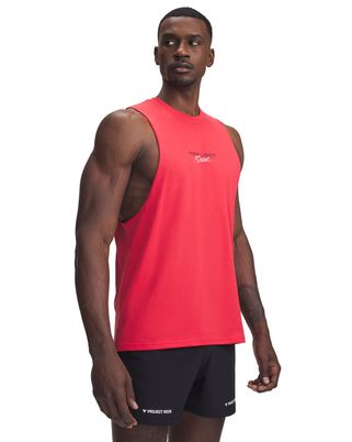 Polera sin mangas Project Rock rojo para hombres Under Armour