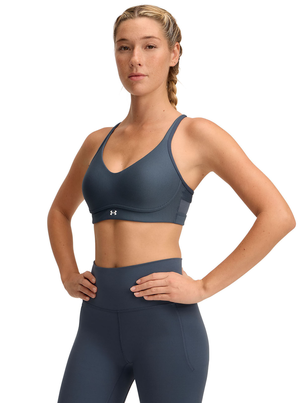 Sostén deportivo UA infinity 2.0 low gris para mujer