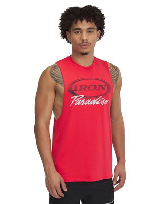 Polera sin mangas Project Rock rojo para hombres Under Armour