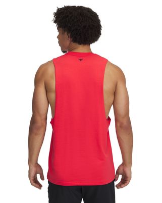 Polera sin mangas Project Rock rojo para hombres Under Armour