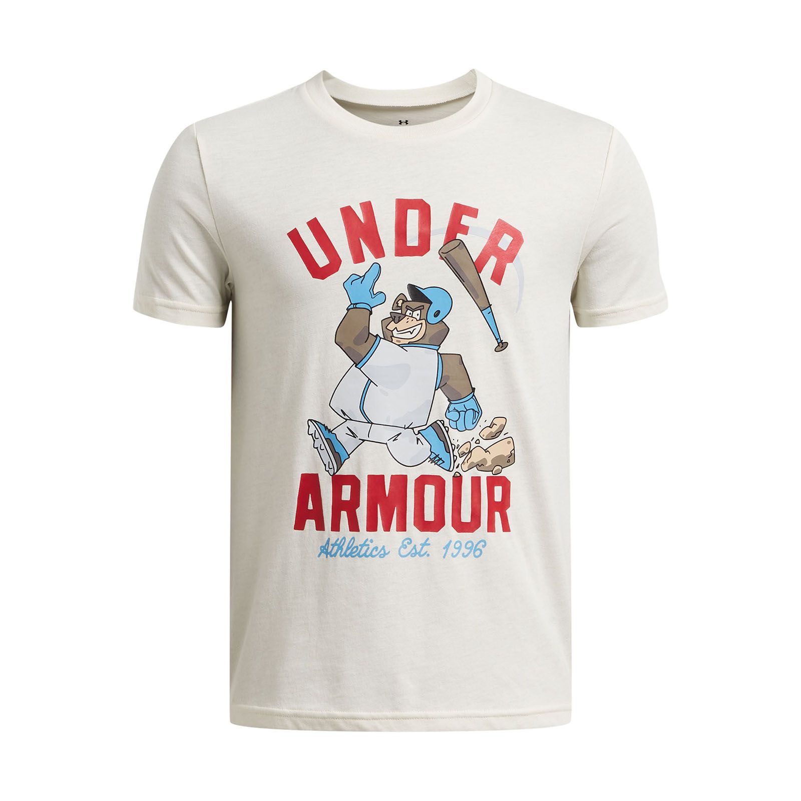 Polera manga corta Under Armour baseball bear café para niños