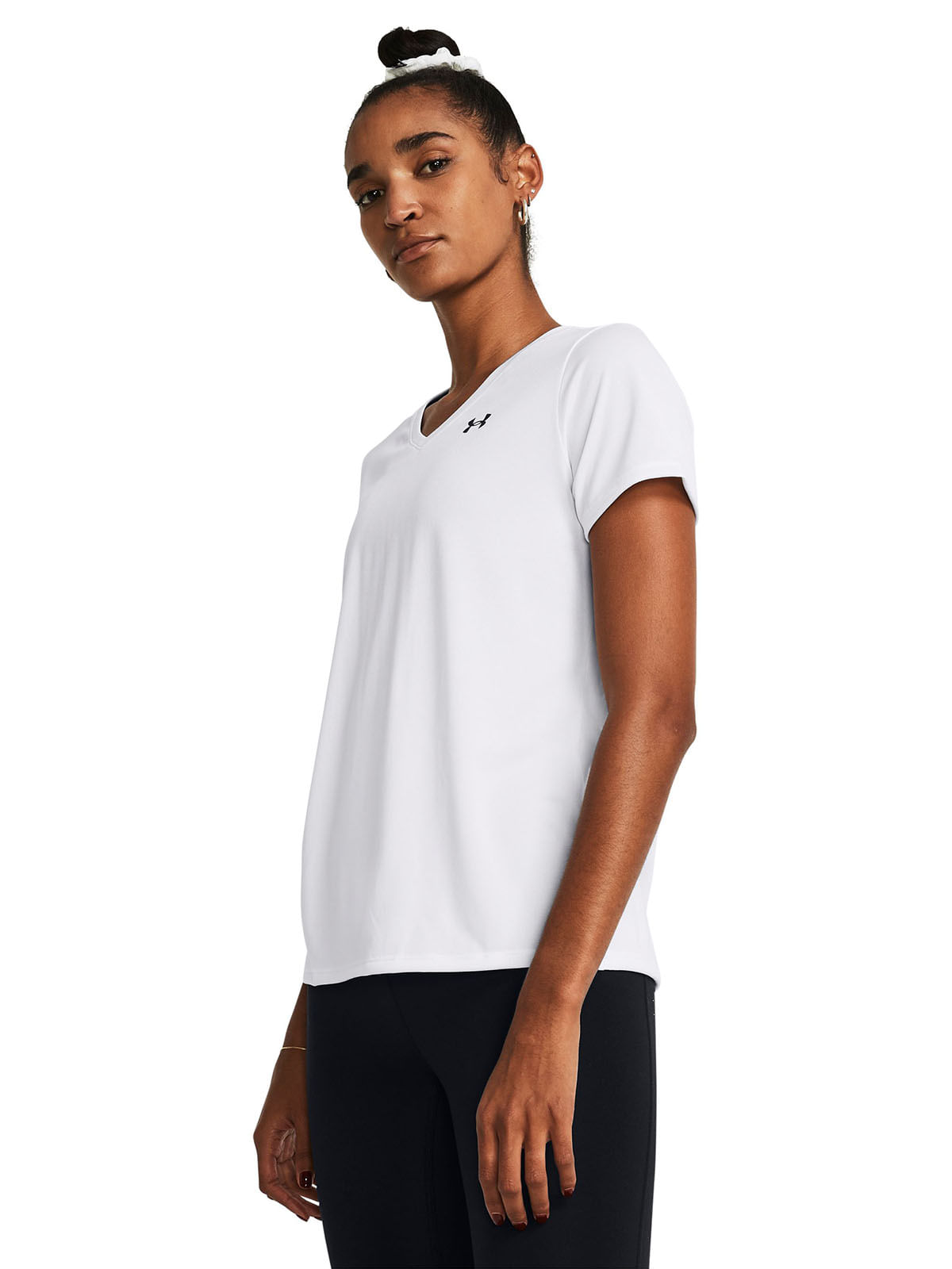 Polera manga corta UA tech blanco para mujer