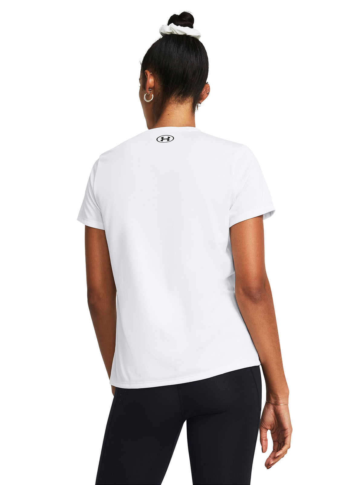 Polera manga corta UA tech blanco para mujer