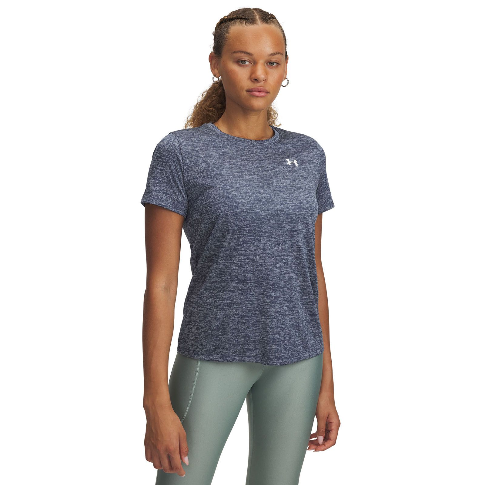 Polera manga corta Under Armour tech twist gris para mujer