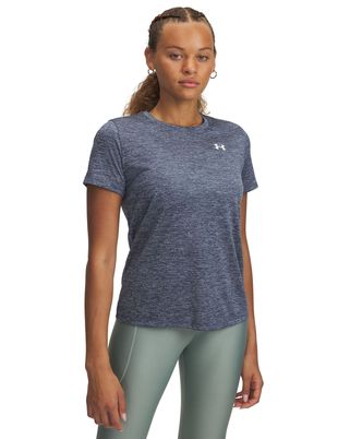 Polera manga corta Under Armour tech twist gris para mujer