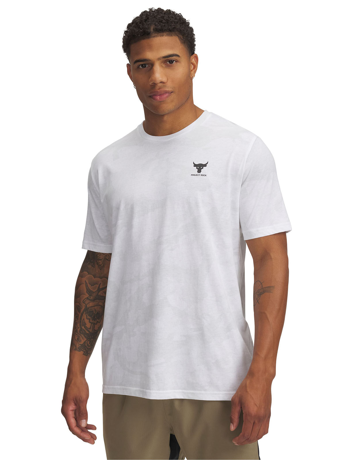 Polera manga corta Project Rock blanco para hombre