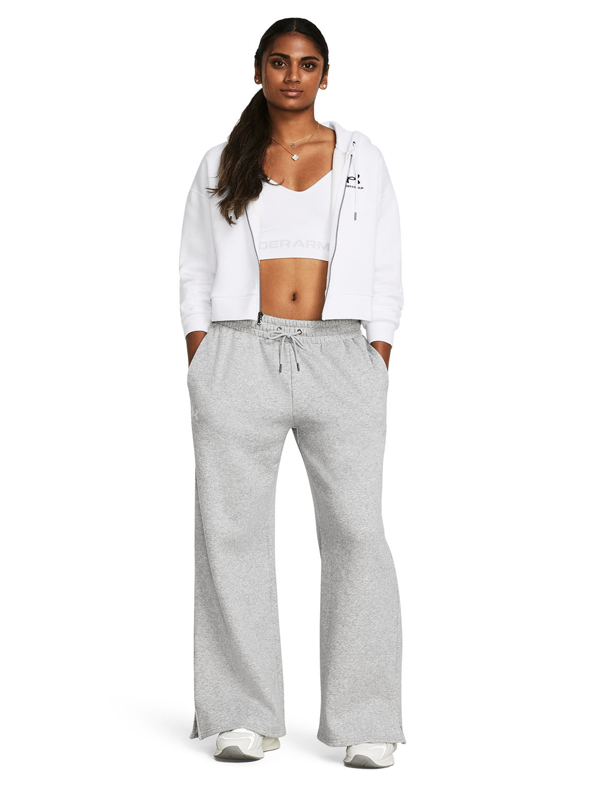 Pantalón UA Icon fleece gris para mujer