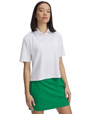 Polo manga corta Under Armour drive boxy crop blanco para mujer