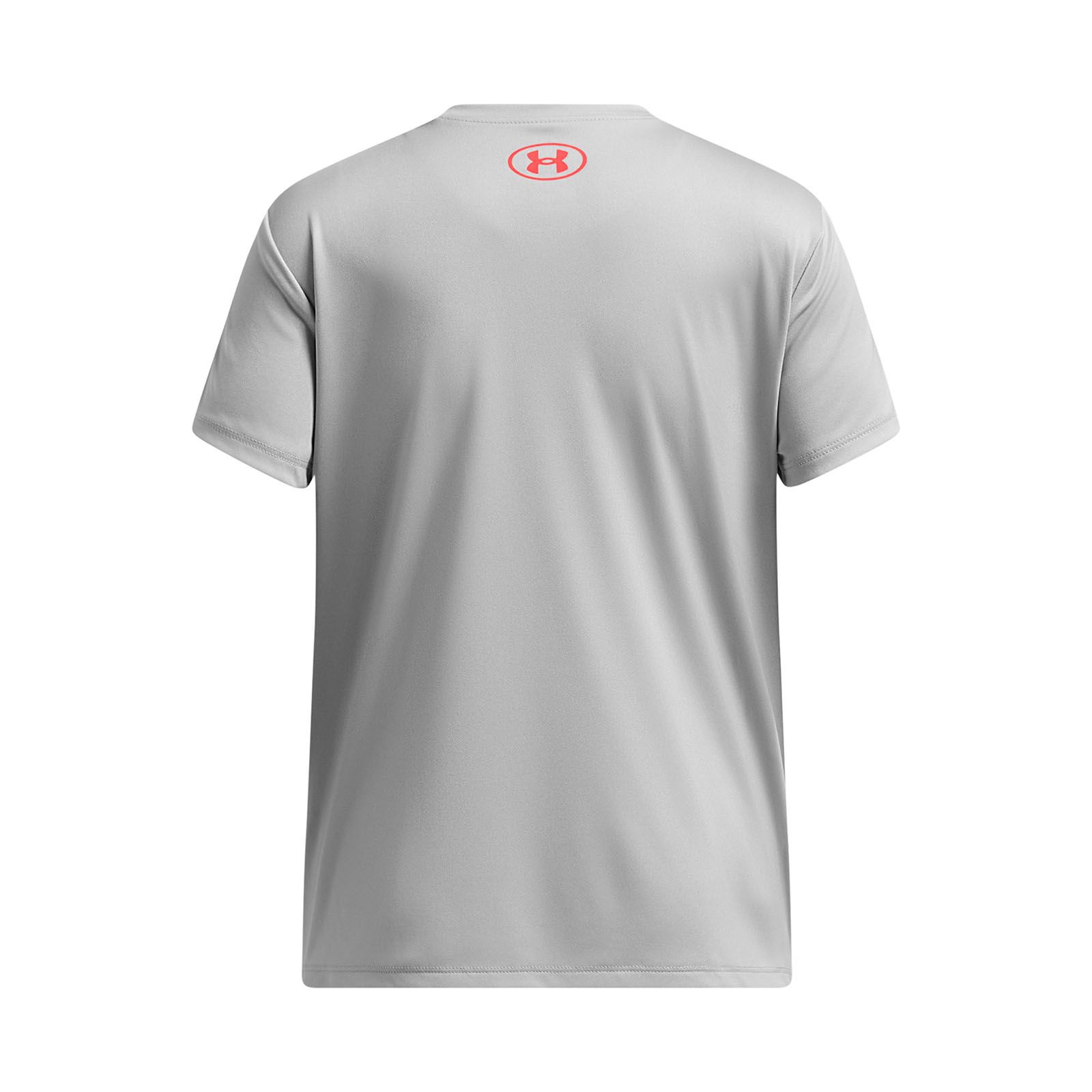 Polera manga corta Under Armour tech wordmark gris para niña